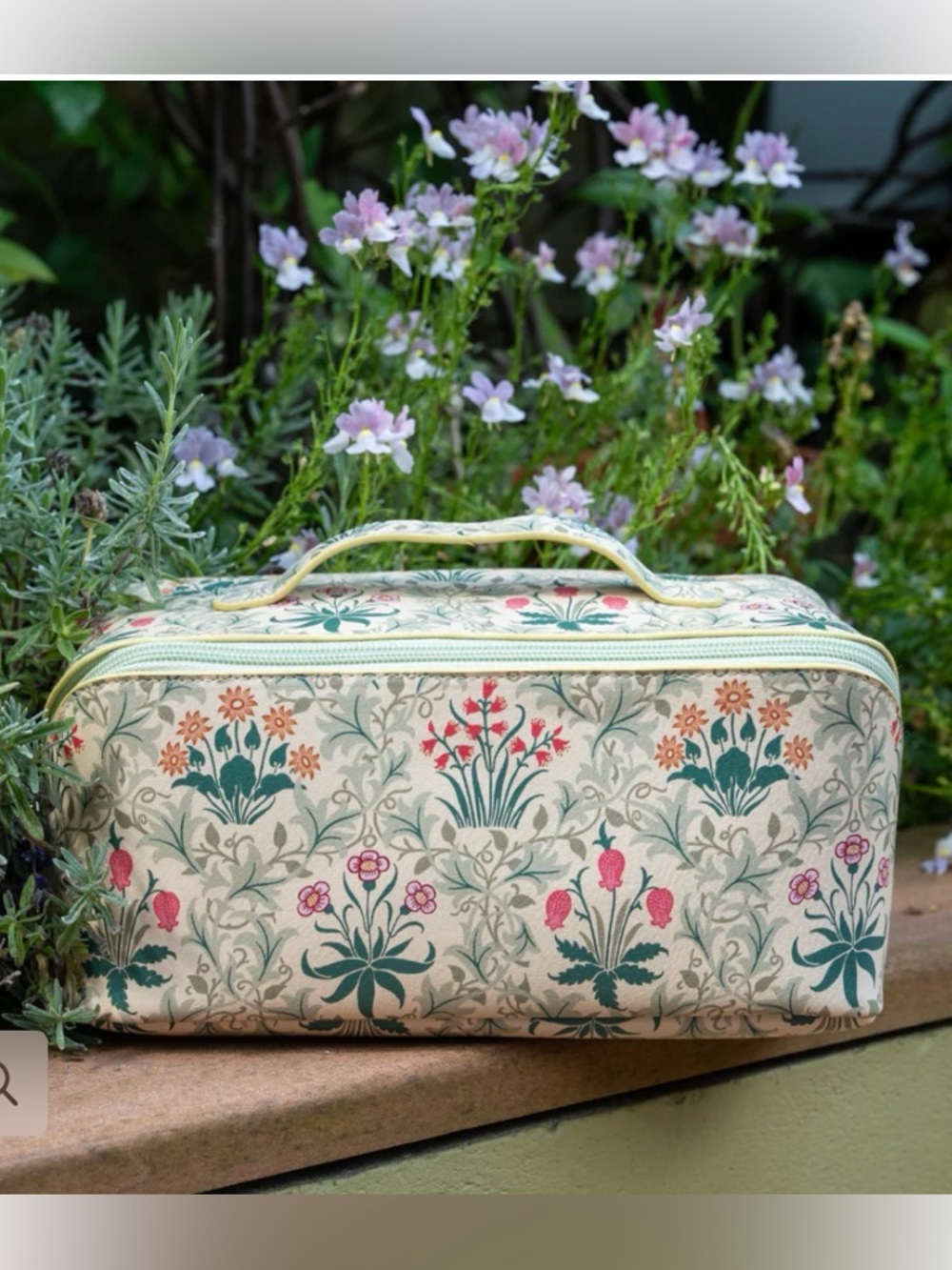 William Morris At Home Voyager Beauty Bag Celandine Pattern Cosmetic Case NWT